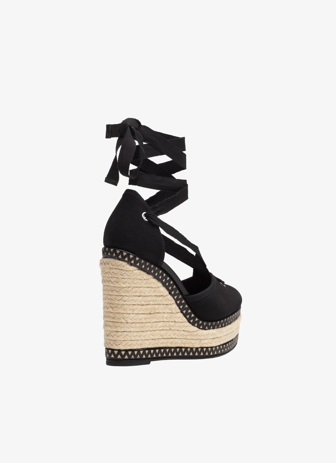 Strappy Espadrille Wedge Sandal ALAÏA BLACK STRAPPY ESPADRILLE WEDGE SANDAL